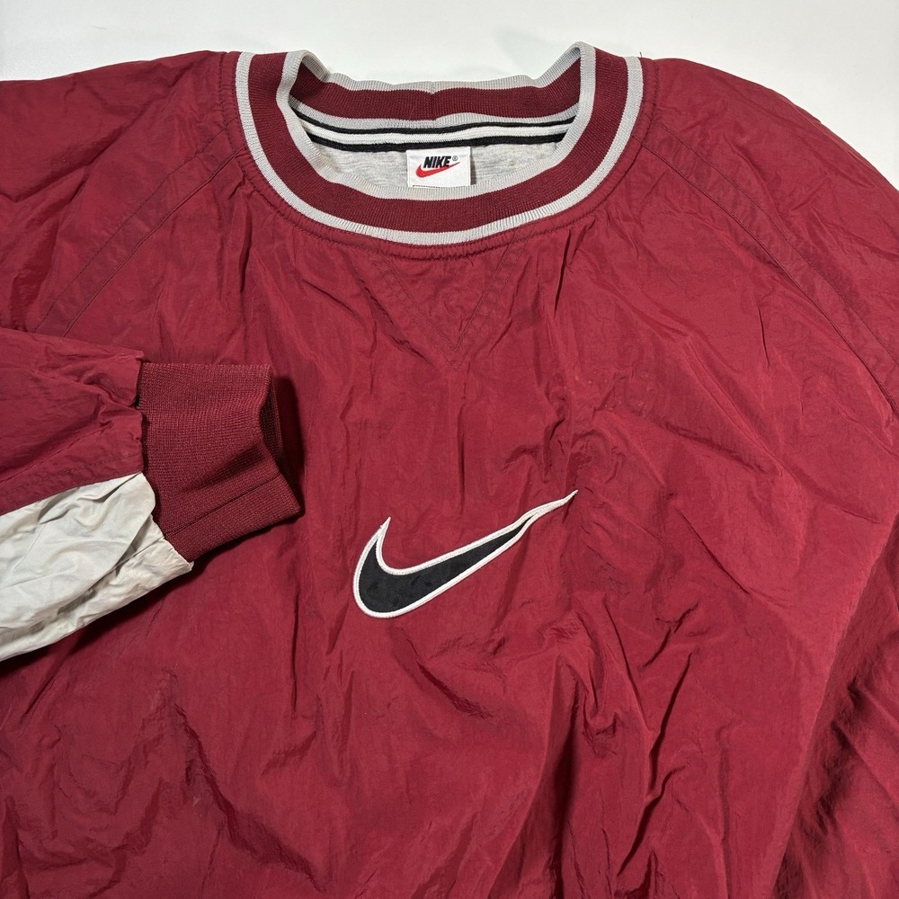 Vintage 90s Nike Pullover XL Windbreaker Center Swoosh Fleece Lined 80s